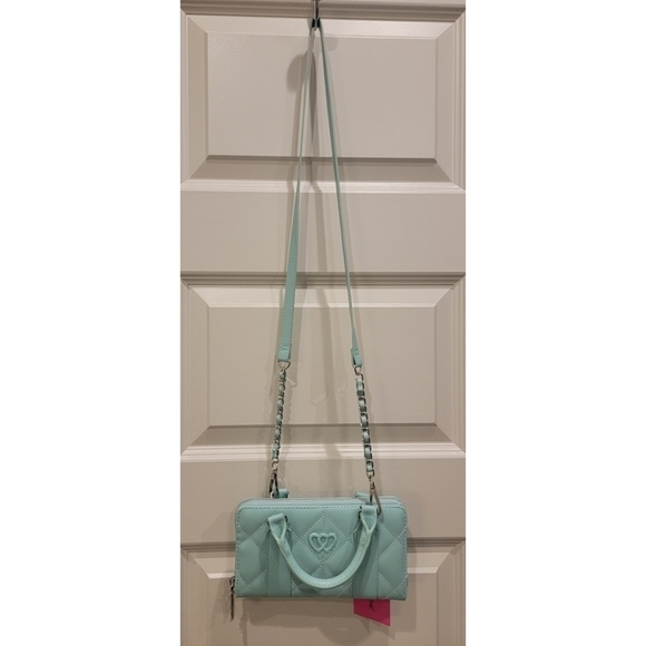 NWT Betsey Johnson Crossbody Purse Wallet Mint Green - Picture 2 of 13